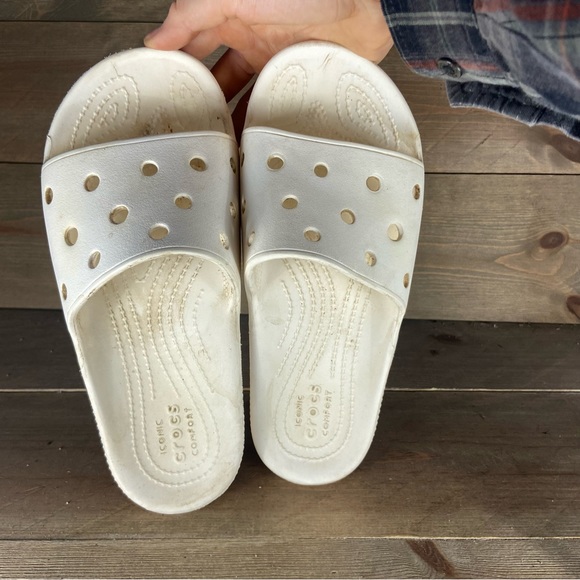 Crocs classic womens size 9 shoes white rubber slip on slide sandals - Picture 6 of 8